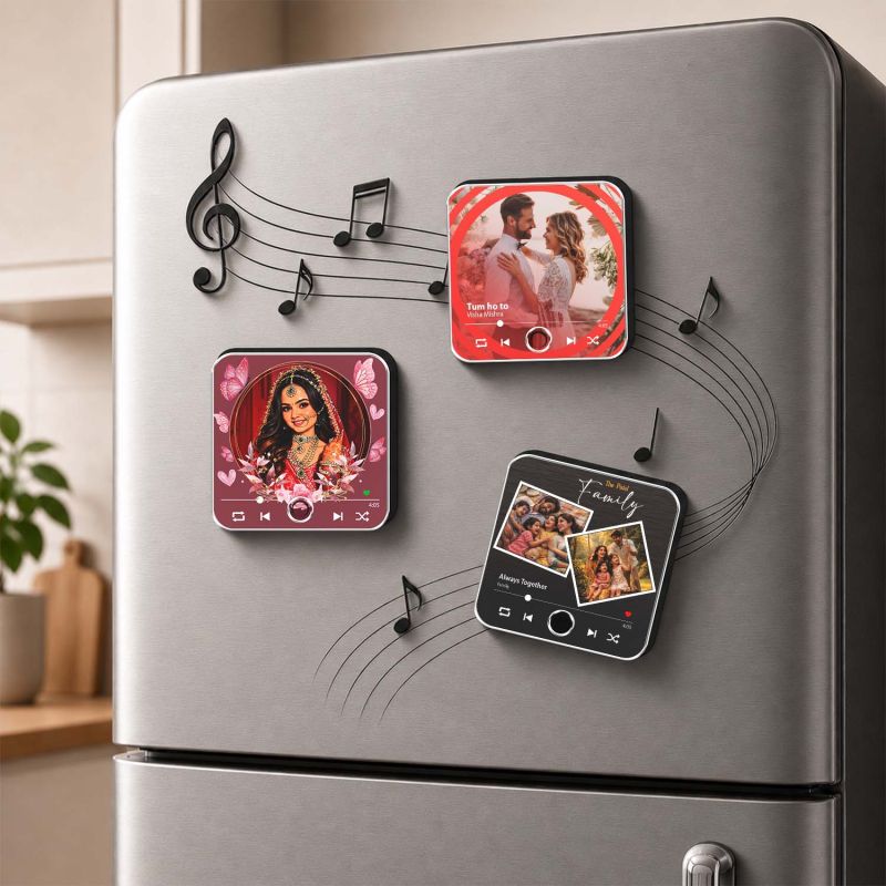 Gift for Bride Personalized Musical Fridge Magnet Custom with Photo & Song Indian Bride Wedding Gift for Sister & Bestie Bridal Shower Gift